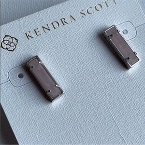 Kendra Scott Lady Stud Earrings Rose Quartz Pink & Silver New with tags!